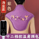 盐袋热敷包艾灸艾草海盐粗盐理疗袋子肩颈腰部全身通用电加热yk 【轻奢紫】海盐智能十二档温控