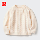 优衣库婴幼儿宝宝souffle yarn舒芙蕾可机洗针织衫舒芙蕾478832 01 乳白色 90