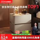 芝华仕（CHEERS）现代简约主次卧室储物岩板轻奢高级感2025新款复古风床头柜G067白