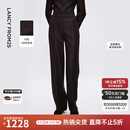 朗姿100羊毛高级感通勤风西装裤直筒职场百搭西裤2025年冬季新款 深咖色 L