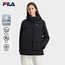 FILA 斐乐官方女士棉服2026春季时尚休闲连帽派克服保暖外套 传奇蓝-NV L 170/88A/L