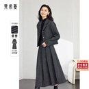 梵希蔓穿搭一整套灰色西装套装女秋新款高级感羊毛套装 深花灰色   L   