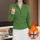 【时尚百搭】高领秋冬保暖卫衣爆款2025女装时尚潮流显瘦气质 绿色 均码 2xL(125-140斤)