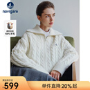 Navigare意大利小帆船女士羊毛衫2025秋新款休闲简约针织开衫懒人羊毛上衣 糖浆色 M