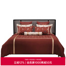 爱慕 皇锦暖真丝印花被套四件套-飞鸟衔花HJ11804 红色 被套四件套