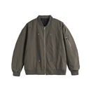 森马（Semir）美式覆古飞行员夹克外套男潮牌新款高街设计感宽松痞帅工装棒球服 深灰色 M