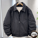 叶余复古设计感假两件牛仔拼接夹克外套男冬季痞帅加厚保暖服 黑色 新货国标绒 L 体重100-115斤