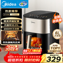 美的（Midea）小炎烤空气炸锅上下双热源 可视大视窗免翻面 家用智能触屏 6L实用大容量空气炸锅蒸烤一体KZC6054