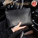 VI-ERUODIS【轻奢】2025新款男士手拿包真皮头层牛皮手包男休闲大容量信封包 黑色小号