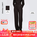 朗姿100羊毛高级感通勤风西装裤直筒职场百搭西裤2025年冬季新款 深咖色 L