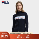 FILA 斐乐官方女士编织外套2025冬新款时尚休闲修身拼色拉链开衫 传奇蓝-NV M 165/84A/M