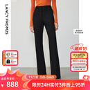朗姿复古通勤高弹喇叭裤西裤冬季新款职业气质高腰女士西装裤长裤 夜幕黑色不加绒 L