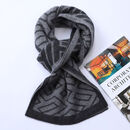 鄂尔多斯市高端送礼纯山羊绒围巾男加厚保暖防风防寒爸爸老公围脖 灰色 均码