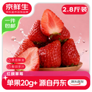 京鲜生 丹东99红颜奶油草莓净重2.8斤单果20g+ 源头直发包邮 刘宇宁推荐