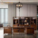 宁邱络阁（NICHLORT）新中式老板办公桌椅实木总裁董事长办公室沙发茶几文件柜大班台桌 3.6米文件柜【胡桃木】