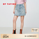 EP雅莹女装 通勤真丝棉刺绣前片裙装蓝色牛仔短裤 2025夏季J643B 蓝色 L