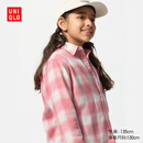 优衣库童装男童女童法兰绒格子衬衫长袖衬衣薄外套上衣新款478132 12 桃红色 160