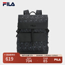 FILA 斐乐官方男士背包2025冬新款时尚休闲翻盖双肩包书包电脑包 满印一-ZA XS