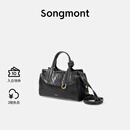 Songmont山下有松循迹mini见物小挎包无性别植鞣手提斜挎包 烟墨黑 预售5天