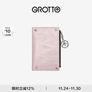 个乐植鞣绵羊皮真皮卡包卡夹钱包轻奢男女款情侣礼物 樱粉 均码