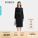 PORTS宝姿女装2025秋季新款黑色二合一拼接连衣裙ALQ9D027LCF022 黑色 M （6）