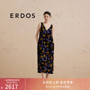 ERDOS 围裹宽松吊带V领长裙修身显瘦轻礼服女连衣裙 彩色印花 M 165/84A