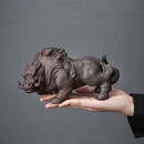 BOSSY紫砂茶宠霸气猪刚鬣手工可养财大气粗野猪茶盘办公家居摆件 紫砂茶宠·猪刚鬣【礼盒装】