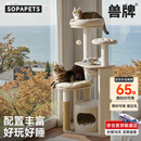 兽牌奶酪猫爬架小户型不占地实木猫架猫树猫窝猫抓板一体带太空舱暖冬 奶酪猫爬架