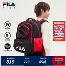 FILA斐乐儿童配件书包2025年秋季新款男女大童小学生护脊双肩背包 传奇蓝-NV M