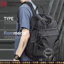罗梅达尔（Rommedal）双肩包男尼绒布商务休闲男大容量旅行包轻便电脑包背包男士单肩包 黑色【京仓次日达】高43*宽30*厚18cm