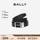 巴利（BALLY）男士腰带商务方扣双面腰带6307811黑色120cm圣诞礼物