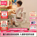 黑白调儿童G6儿童学习椅写字椅人体工学追背椅带脚踏可升降【20cm自动追背】