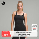 lululemon丨Ebb to Street 女士前后 U 领短款运动背心 B/C LW1ERWS 黑/黑 S /6