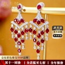 海卡依（HEEKAIYI）红宝石耳钉女士鸽血红钻石奢侈首饰品七夕情人节生日礼物送老婆 【精选】4.98克拉鸽血红红宝石耳钉