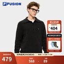 FILA FUSION斐乐潮牌情侣款编织衫2025冬季新款休闲宽松套头毛衣 正黑色-BK L 175/96A/L