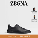 Zegna杰尼亚男鞋黑色鹿皮Triple Stitch™奢华休闲鞋 黑色 42 (8)