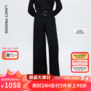 朗姿黑色阔腿优雅西装裤女含腰带高腰通勤风裤子2025年冬季新款 黑色 L