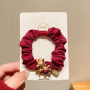 玲川新年2026本命年骐骥红发绳头绳女发圈马年过年礼物头饰发饰皮筋 5#岁岁平安