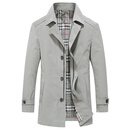 YARNBOSSBOSS男士风衣2025新款春秋季品牌高端商务休闲西装领防风外套免烫 浅灰色 M 170