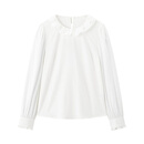 乐町【商场同款】乐町可爱雪纺衫女冬双层娃娃领领精致上衣C1CDF4607 奶油米（现货） S