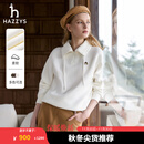 哈吉斯（HAZZYS）女装 秋季款女士【PHIZ系列】宽松半门襟拉链套头卫衣女 米黄色OW M (160/84A 38)