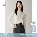玖姿（JUZUI）浪漫法式镂空蕾丝修身内搭上衣女2025秋季新款JTFQ80102 米白 M