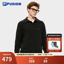FILA FUSION斐乐潮牌情侣款编织衫2025冬季新款休闲宽松套头毛衣 正黑色-BK L 175/96A/L