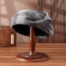 2025新款欧美风百搭时尚高级秋冬保暖加厚洋气CSqy复古贝雷帽jd 黑灰