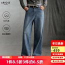 艾诺丝雅诗【商场同款】2025冬季新品复古丹宁纯棉高腰直筒牛仔裤女40933286 牛仔兰 M