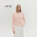 14361436早春新品2026春夏  精纺圆领双提刺绣女士羊绒开衫 贝壳粉 M