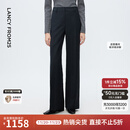 朗姿深灰色直筒裤腿羊毛西装裤女压褶通勤风西服裤2025年冬季新款 深灰色 L