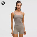 lululemon丨Ebb to Street 女士前后 U 领短款运动背心 B/C LW1ERWS 暖褐灰/暖褐灰 M /8