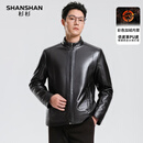SHANSHAN杉杉PU皮衣男冬季保暖休闲内里加绒男士易打理耐磨长袖外套 咖色 3XL /190
