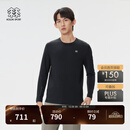 KOLON SPORT/可隆户外休闲衣 男子防晒UPF50+微拉绒圆领长袖T恤 LHRT5AN043-BK 黑色 XL 180/100A